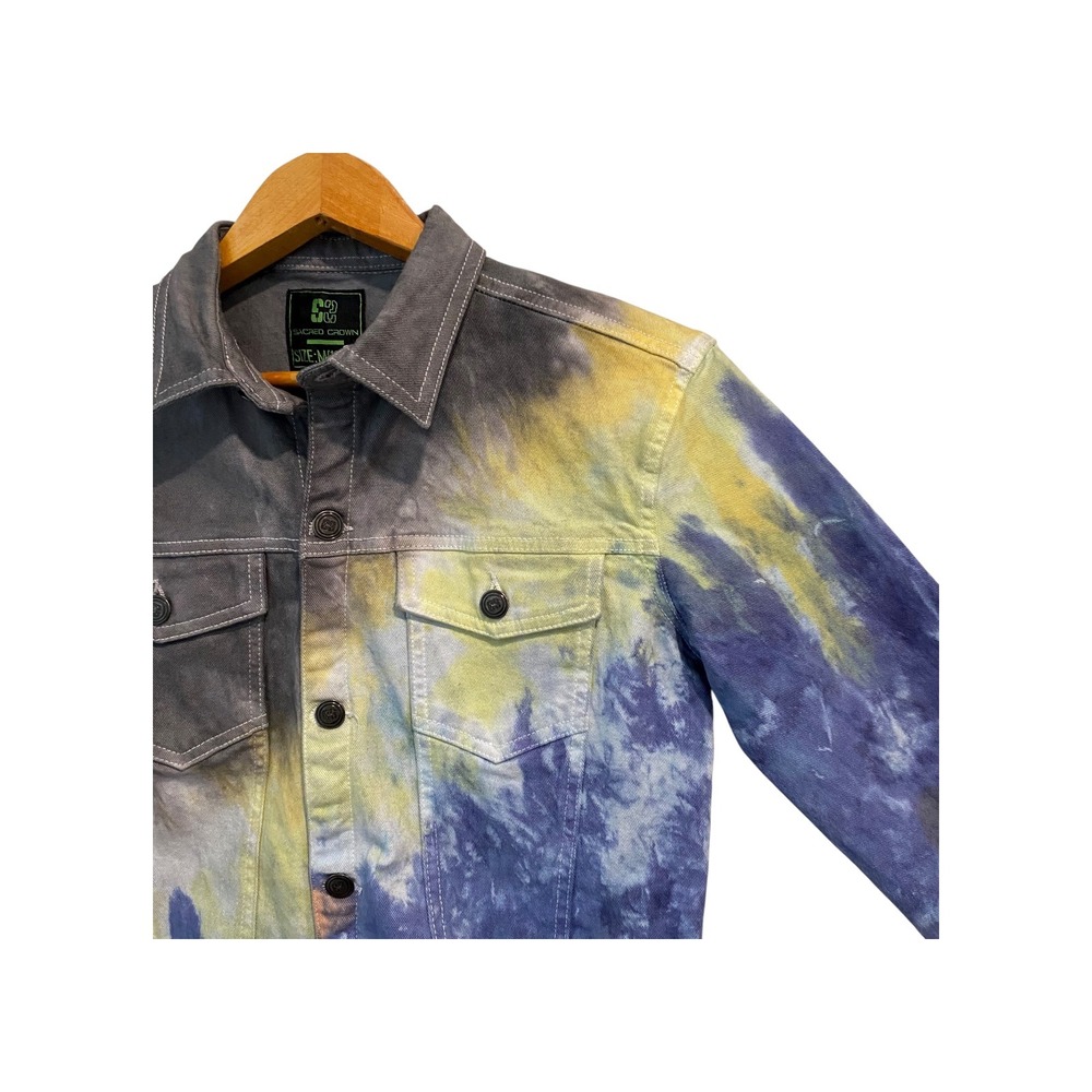 Sacred Crown Tie Dye Denim Jacket Girls Medium (10/12)‎ Jean Jacket